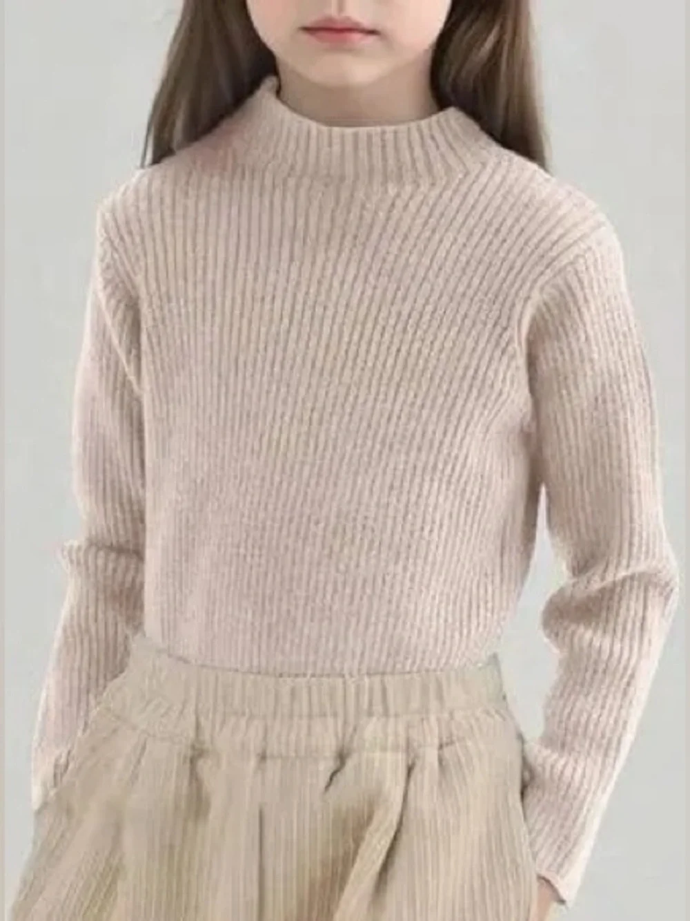 Zara Kids Ribbed Knit Long Sleeve in Beige
